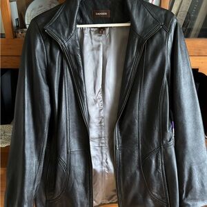 Danier Black Leather Zip-Front Women's Jacket